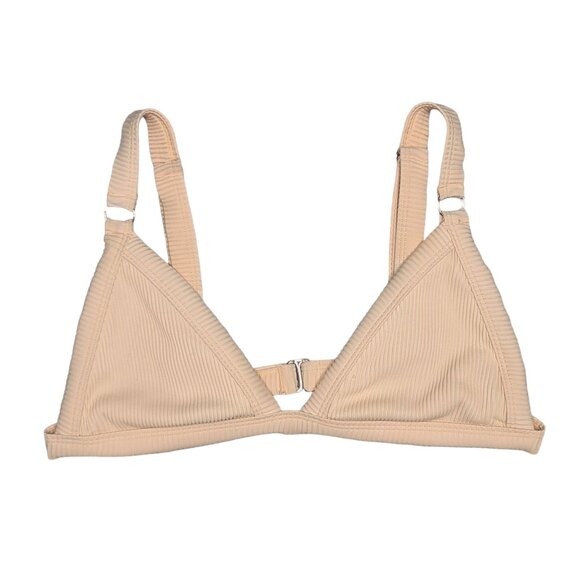 Peach Ribbed Triangle Bralette Adjustable Straps Size M - Picture 6 of 6
